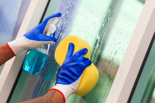 Post-construction cleaning in an Islington flat with tools and dust on floors