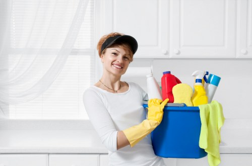 Cleaner working in a period property in Islington