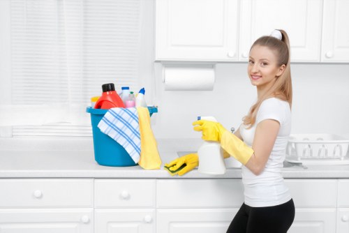 Cleaning tile and grout flooring in a local Islington property