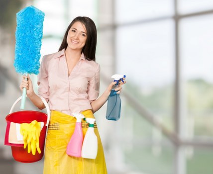 Professional cleaners maintaining shared corridors in an Islington building