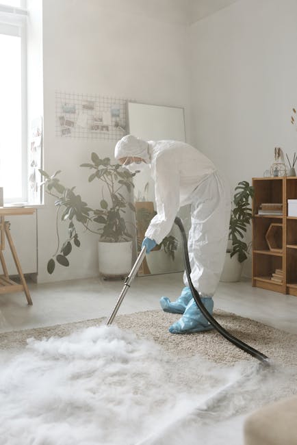 Close-up view of a vacuum cleaner with a transparent dust container filled with debris, connected to a flexible, patterned hose. The vacuum is positioned on a soft pink carpet in a residential room, with part of a wall and wooden skirting board visible in the background. Bright lighting highlights the clean and well-maintained appearance of the carpet and equipment. The image depicts surface cleaning and deep cleaning processes, emphasizing the importance of routine sanitisation and maintenance, and is associated with domestic cleaning services provided by Carpet Cleaners Islington, specializing in carpet and surface cleaning within home environments.